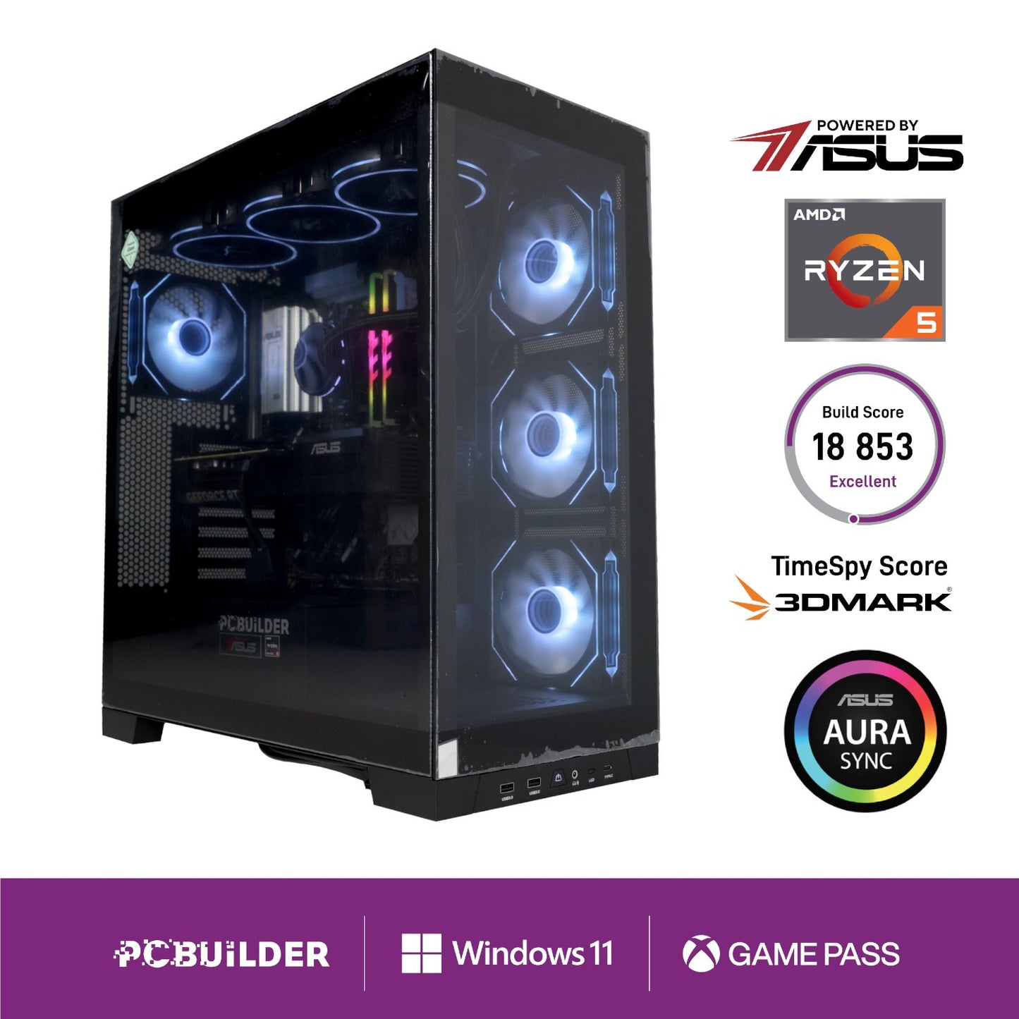 PCBuilder Ryzen 5 7600 MAVERICK Windows 11 Gaming PC