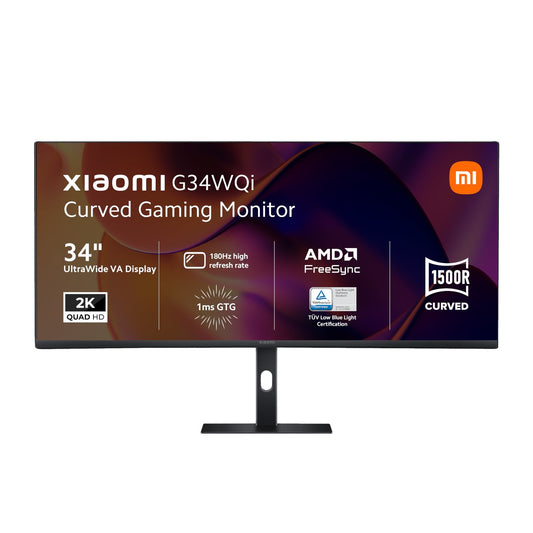 Xiaomi G34WQi 34" 1440p UltraWide VA Curved Gaming Monitor (180Hz, 1ms, 21:9, HDMI/DP, AMD FreeSync, and 1500R Curve)